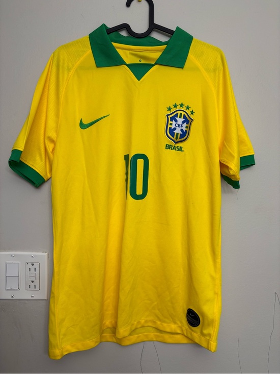 Nike Other - Nike Yellow and Green Team Brasileiro Soccer Jersey Neimar Jr